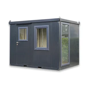Container bureau anthracite 4x2m avec double porte et fenêtre