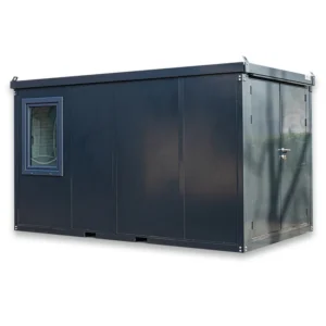 Container bureau anthracite 4x2m avec double porte sans fenêtre