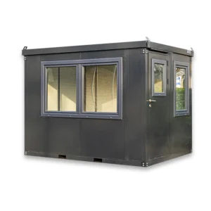 Container bureau anthracite 3x2m avec double fenêtre