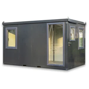 Container bureau anthracite 4x2m avec fenêtre complète
